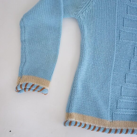 Vintage I.C.I.E Roma Sky Blue Knit 3D Crewneck Sweater S - Picture 8 of 10